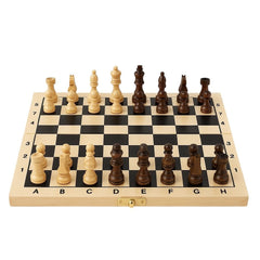 Tabla de Sah Pliabila 35x17cm din Lemn , Set Complet cu Piese, Portabila si Eleganta