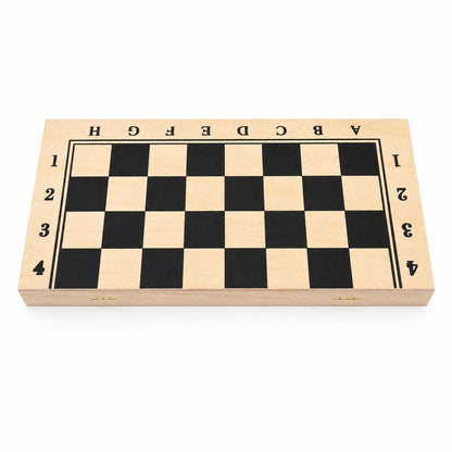 Tabla sah si table din lemn 29cm, set 2 in 1, piese incluse, joc clasic