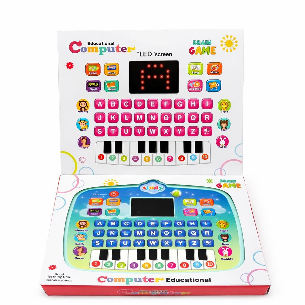 Tableta educativa copii cu sunete, tastatura si pian, ecran LED, 25x20x3.45 cm