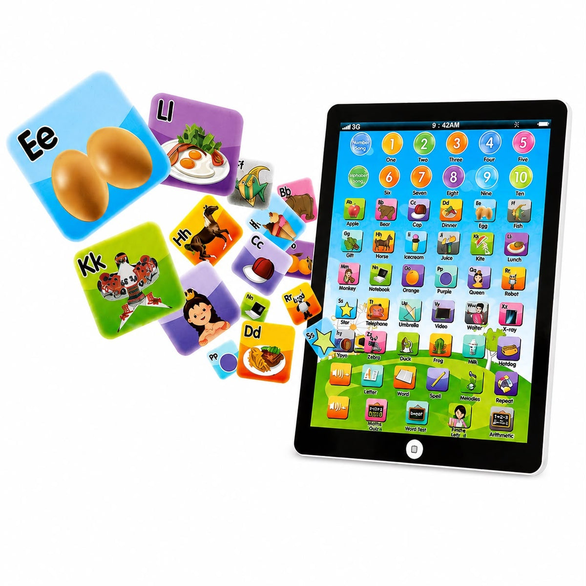 Tabletă Educativă Interactivă pentru Copii – Jucărie de Învățare cu Ecran Tactil, Litere, Cifre, Cuvinte