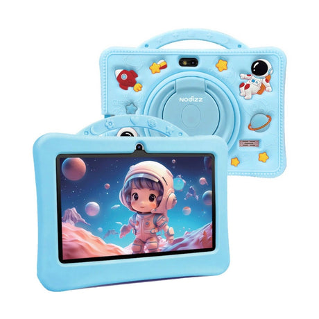 Tableta pentru copii 7 inch Android, 4GB RAM, 128GB, husa silicon, camera dubla, albastru