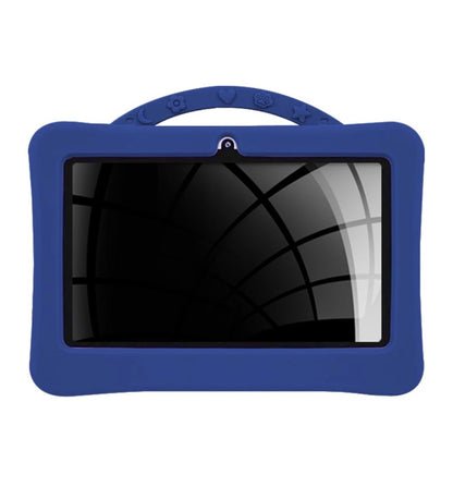 Tableta pentru copii 7 inch Android, 4GB RAM, 128GB, husa silicon, camera dubla, albastru inchis