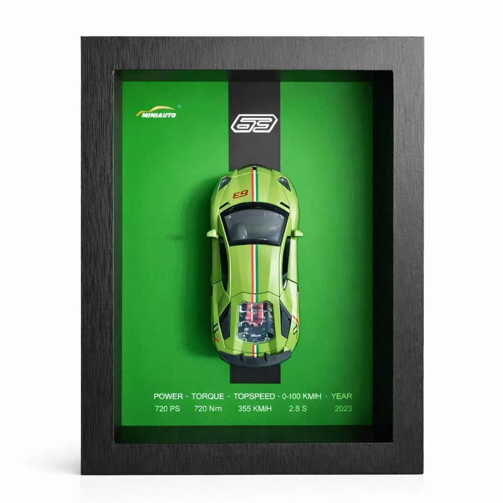 Tablou decorativ cu macheta masina sport 3D rama lemn