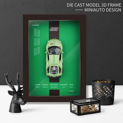 Tablou decorativ cu macheta masina sport 3D rama lemn