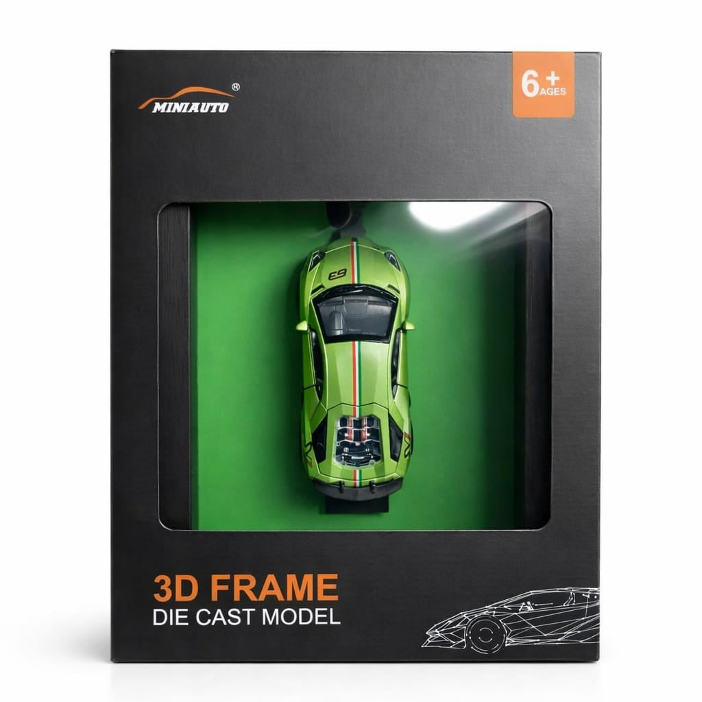 Tablou decorativ cu macheta masina sport 3D rama lemn