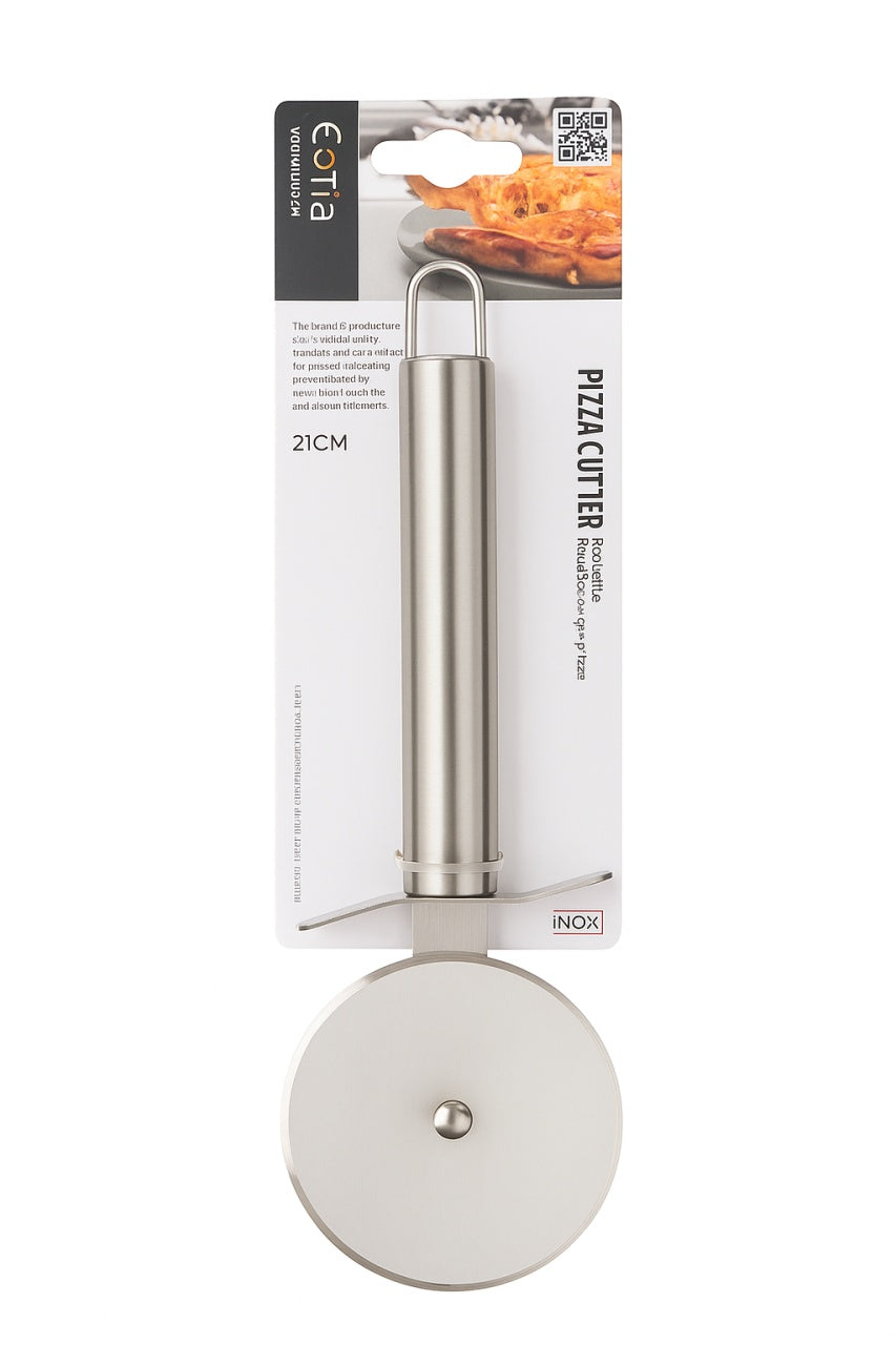Taietor Pizza Inox 21 cm , Cutter Profesional cu Lama Rotativa Erma