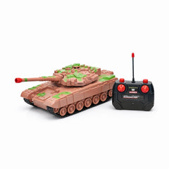 Tanc cu telecomanda maro army, vehicul militar RC, lumini si sunet
