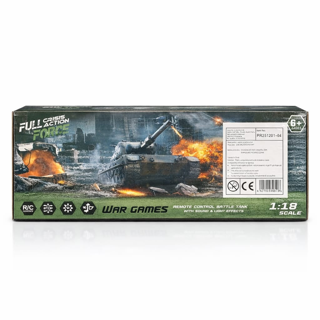 Tanc cu telecomanda maro army, vehicul militar RC, lumini si sunet