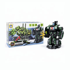 Tanc transformabil in robot cu lumini si sunete, model militar, 20cm