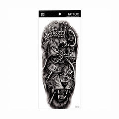 Tatuaj Semipermanent cu Vultur, Leu și Mecanism de Ceas – 45 cm