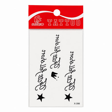 Tatuaj Temporar Semipermanent „Trust No One” cu Coroană și Stele – 10 cm