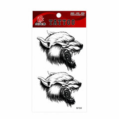 Tatuaj Temporar Semipermanent Cap de Lup 3D – 18 cm, Rezistent la Apă,