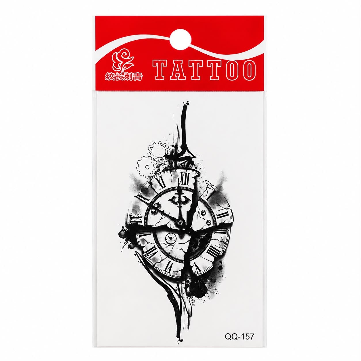 Tatuaj Temporar Semipermanent Ceas Vintage cu Cifre Romane - 10cm