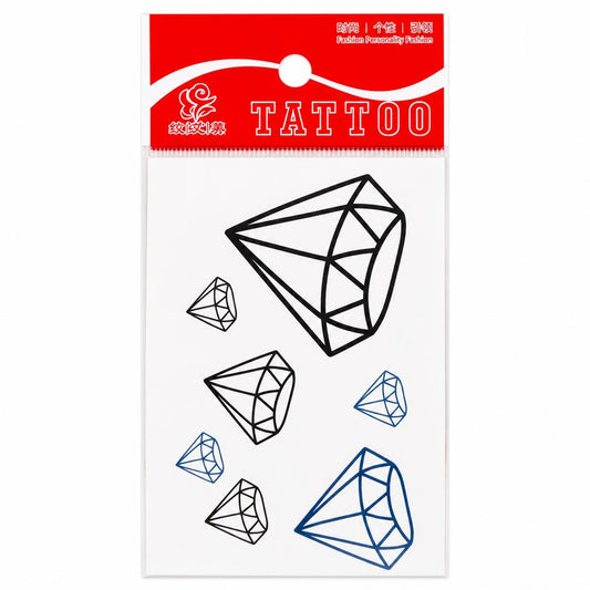 Tatuaj Temporar Semipermanent Diamante Geometrice – Design Minimalist Modern, 10 cm
