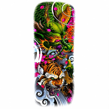 Tatuaj Temporar Semipermanent Dragon și Tigru Japonez 45 cm – Design Colorat, Rezistent la Apă