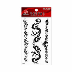Tatuaj Temporar Semipermanent Dragon Tribal Negru – 18 cm, Rezistent la Apă