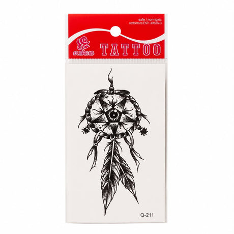 Tatuaj Temporar Semipermanent Dreamcatcher cu Ochi Mistic 10 cm – Design Boho Tribal