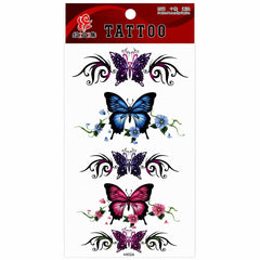 Tatuaj Temporar Semipermanent Fluturi Eleganți cu Ornamente Florale – 18 cm, Rezistent la Apa