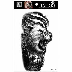 Tatuaj Temporar Semipermanent Leu Feroce – 18 cm, Rezistent la Apă