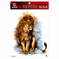 Tatuaj Temporar Semipermanent Leu Regal – 20 cm, Rezistent la Apă, Efect Realist