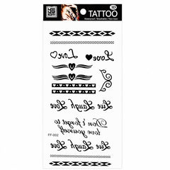 Tatuaj Temporar Semipermanent Love & Inimi – 18 cm, Rezistent la Apă