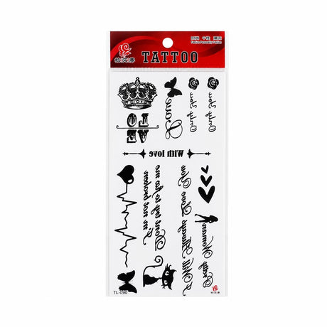 Tatuaj Temporar Semipermanent Love & Quotes – 18 cm, Rezistent la Apă