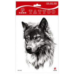 Tatuaj Temporar Semipermanent Lup Realist – 20 cm, Rezistent la Apă, Efect Natural