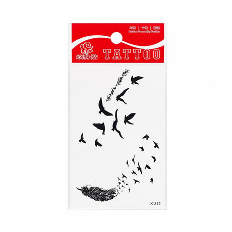 Tatuaj Temporar Semipermanent Pană și Stol de Păsări – 10 cm