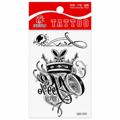 Tatuaj Temporar Semipermanent Queen cu Coroană și Semnătură Artistică 10 cm