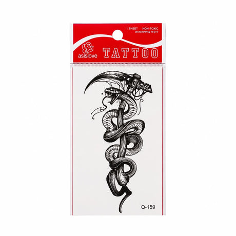 Tatuaj Temporar Semipermanent Șarpe cu Coasă Gotică 10 cm