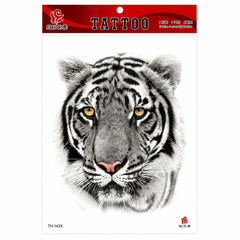 Tatuaj Temporar Semipermanent Tigru Alb – 20 cm, Rezistent la Apă, Efect Realist