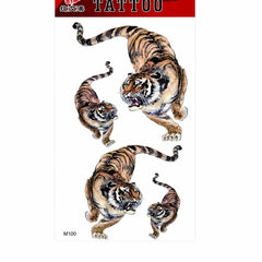 Tatuaj Temporar Semipermanent Tigru Feroce – 18 cm, Rezistent la Apă