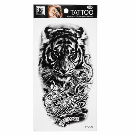 Tatuaj Temporar Semipermanent Tigru Tribal – 18 cm, Rezistent la Apă