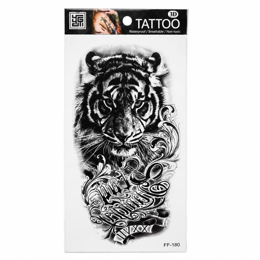 Tatuaj Temporar Semipermanent Tigru Tribal – 18 cm, Rezistent la Apă