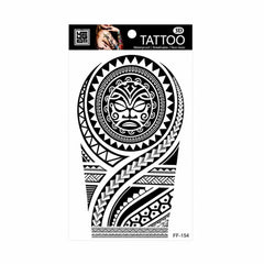 Tatuaj Temporar Semipermanent Tribal cu Mască Tiki – 18 cm, Rezistent la Apă
