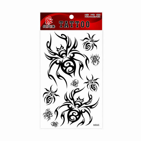 Tatuaj Temporar Semipermanent Tribal Păianjeni 3D – 18 cm, Rezistent la Apă