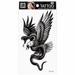 Tatuaj Temporar Semipermanent Vultur și Șarpe – 18 cm, Rezistent la Apă