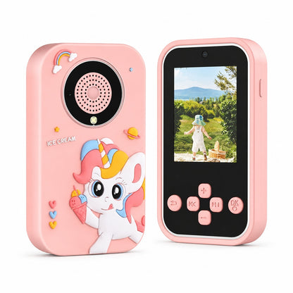 Telefon copii model unicorn roz cu camera jocuri muzica si ecran color