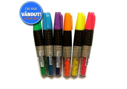 Text Marker Tenfon cerneala lichida Galben - evidentiator profesional pentru scris si studiu,