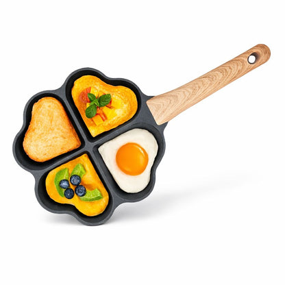 Tigaie din granit cu 4 secțiuni în formă de inimă, antiaderentă, 24 cm, gri