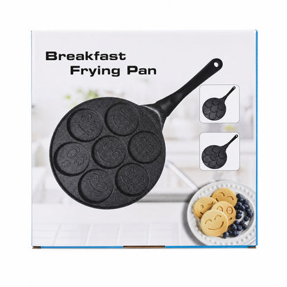 Tigaie pentru clătite și pancakes Smile Face, antiaderentă, 7 forme, Breakfast Pan
