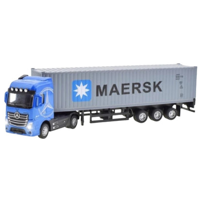 Tir metalic premium 1:32 cu container deschidere lumini sunete 42 cm model colectie