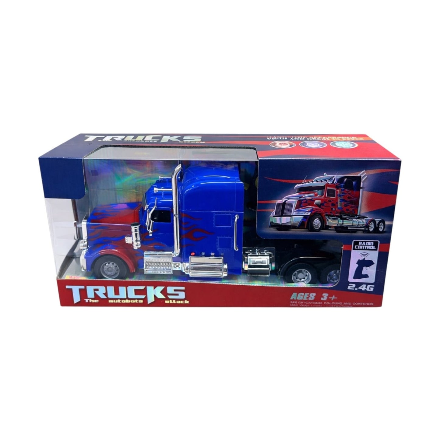 Tir RC cu telecomandă, lumini și sunete, Wb, 35,5x12,5x19 cm