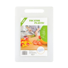 Tocator Plastic 34x23x0.6 cm cu Maner, Alb, Rezistent si Usor de Curatat