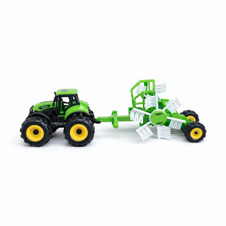 Tractor cu grebla de adunat fan, verde, utilaj agricol, Farm Car
