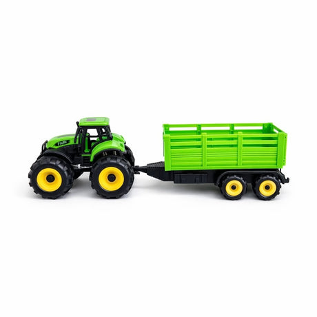 Tractor cu remorca agricola, jucarie copii, verde, remorca detasabila, Farm Car