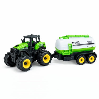 Tractor cu remorca cisterna apa, jucarie ferma copii, Farm Car 38.5 cm