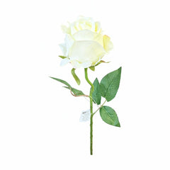 Trandafir artificial alb cremos calitate superioara 50 cm diametru floare 7 cm
