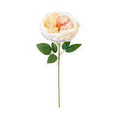 Trandafir artificial crem discret extrabogat cu petale 50 cm diametru floare 10 cm