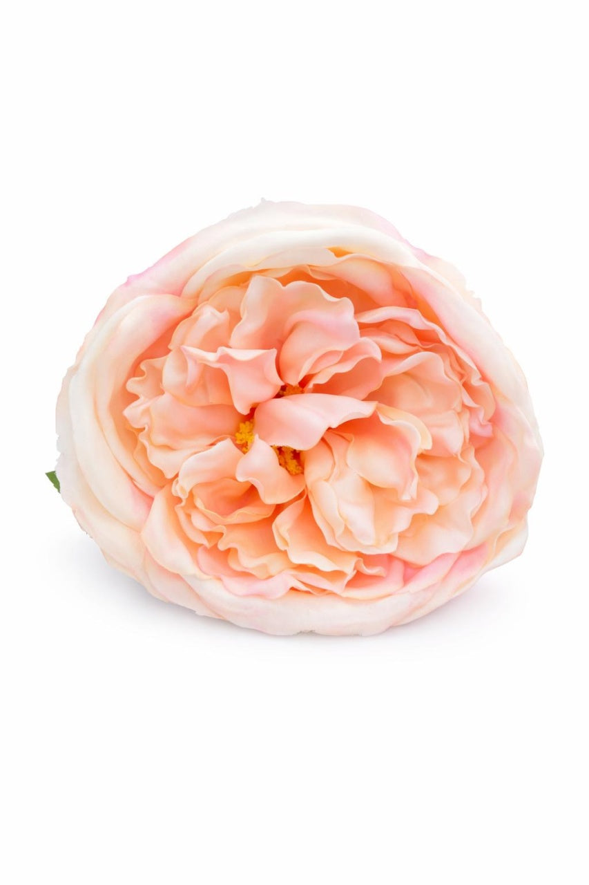 Trandafir artificial crem discret extrabogat cu petale 50 cm diametru floare 10 cm